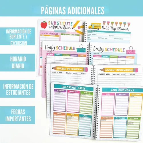 Vista 4 de Planificador para profesores 2026-2027 - Agenda de lecciones sin fecha