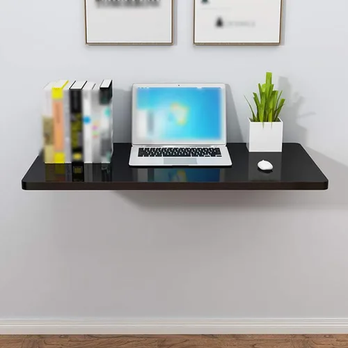 Vista 3 de Mesa de almacenamiento flotante plegable para montar en la pared, escritorio de computadora, mesa de trabajo resistente, mesa de costura, mesa