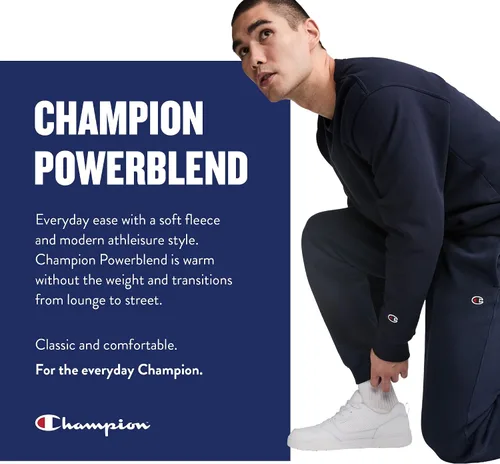 Vista 5 de Champion Pantalones deportivos de forro polar para hombre, ajuste estándar, forro polar de peso medio, disponibles en tallas regulares y grandes