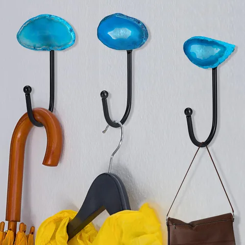 Vista 5 de Ganchos de pared de ágata para colgar, gancho decorativo de pared, ganchos para colgar sombreros, ganchos para colgar en la pared, ganchos en J