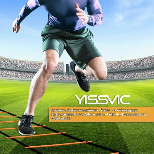 Vista 9 de YISSVIC Agility Ladder and Cones 20 Feet 12 Adjustable Rungs Naranja