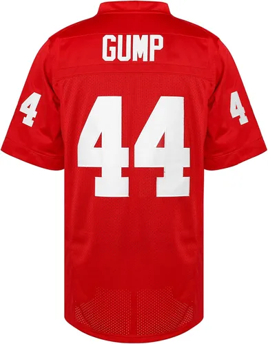 Vista 3 de Forrest Gump Jersey #44 - Camiseta de fútbol de película cosida para hombre, color rojo, tallas S-3XL