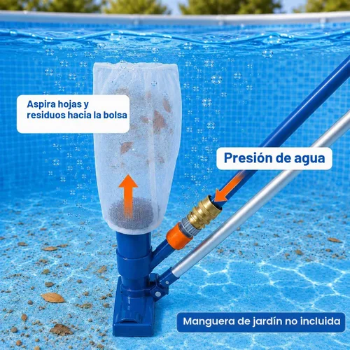 Vista 4 de Aspiradora de piscina no eléctrica Sepetrel, limpiador de manguera de jardín