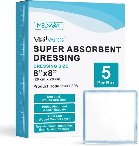 Vista 15 de MedVance Apósito súper absorbente, almohadillas no adhesivas para el cuidado de heridas, úlceras por presión y quemaduras de 1º/2º grado, absorción