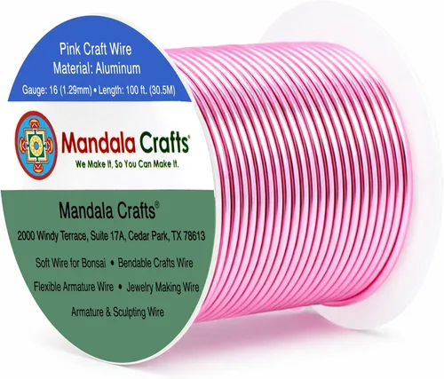 Vista 231 de Mandala Crafts - Alambre de aluminio anodizado de calibre 22 para hacer joyas - 137.2 m de alambre flexible surtido y coloreado - Doble para bonsái