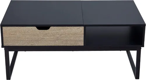 Vista 5 de Peaktop - Mesa auxiliar elevable con almacenamiento y patas de metal