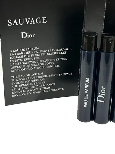 Vista 3 de Dior Christian SAUVAGE MEN Muestra de Perfum EDP Frasco 1 ml / 0.03 oz - 3 PIEZAS - Juego de 3