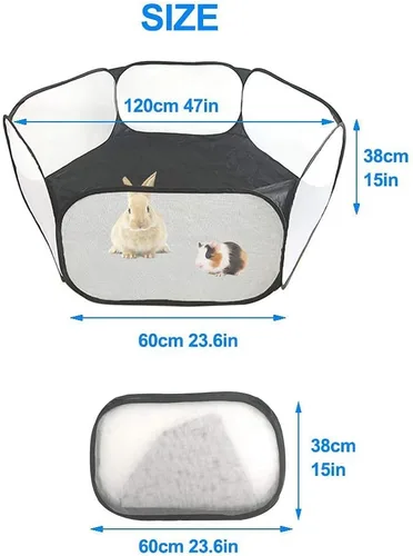 Vista 9 de Corralito para animales pequeños con almohadillas impermeables, forro reutilizable, parte inferior impermeable en ambos lados, apto para tienda