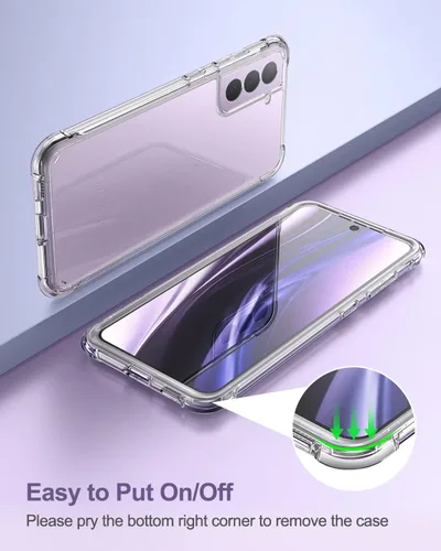 Vista 5 de SURITCH Funda transparente para Samsung Galaxy S21 FE de 6.4 pulgadas (solamente), [protector de pantalla integrado] carcasa rígida protectora