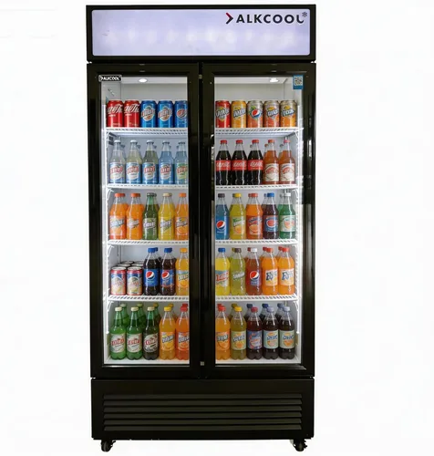 Vista 12 de Refrigerador comercial de bebidas, refrigerador de 7 pies cúbicos pequeños delgados de una sola puerta de vidrio con estantes ajustables de luz LED