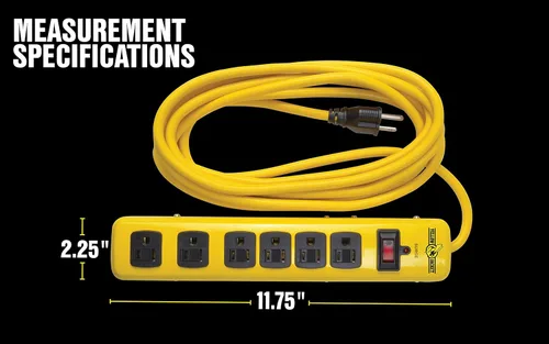Vista 5 de Yellow Jacket 5138N - Protector de sobretensiones de cableado, con cable de 15 pies, 6 enchufes