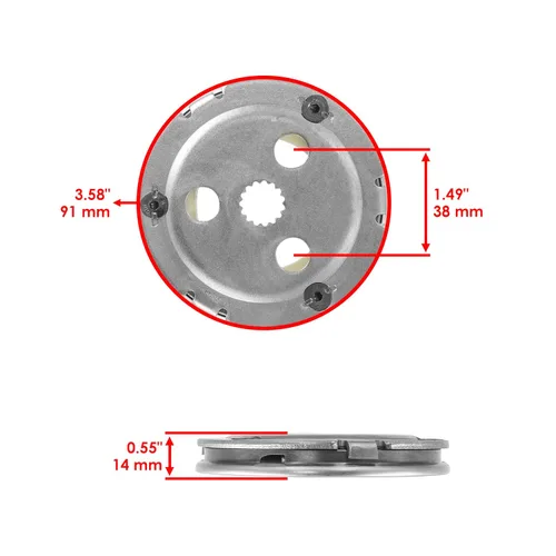 Vista 2 de Caltric Embrague de arranque con engranaje compatible con Polaris Scrambler Sportsman Predator 90 2001-2006 0450176