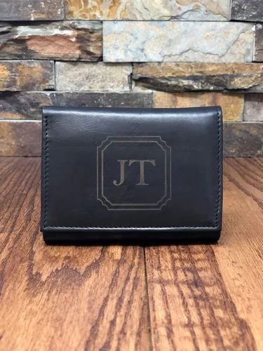 Vista 5 de Genuine Leather Tri Fold Personalized Mens Wallet (777)