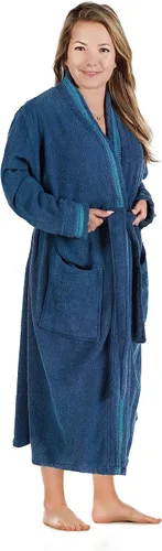 Vista 14 de Superior Tinsel Unisex Turkish Cotton Terry Kimono Bathrobe with Embroidery, All-Season Robe
