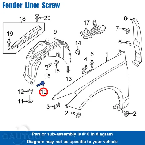 Vista 3 de 20 piezas de tornillos para parachoques, protector de salpicaduras, soporte de revestimiento de aletas W716345-S450B para Ford Edge Escape Explorer