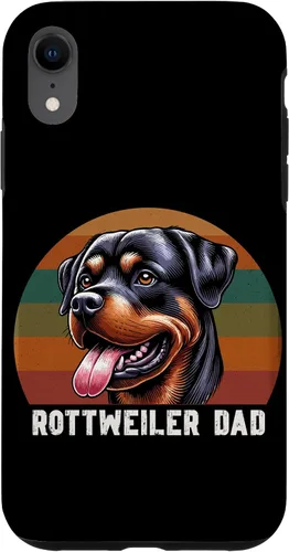 Vista 24 de Rottweiler Dad Rottie Father Dog Parent Father's Day Retro Case for iPhone 16