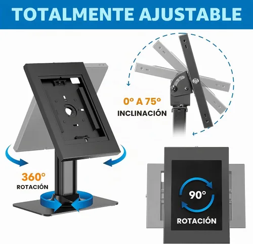 Vista 8 de Mount-It! Quiosco antirrobo para tableta, gabinete de tableta de encimera con bloqueo con base independiente, carcasa universal compatible con iPads
