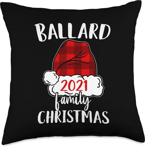 Vista 4 de Christmas 2021 Ballard matching pajama Santa Hat Throw Pillow