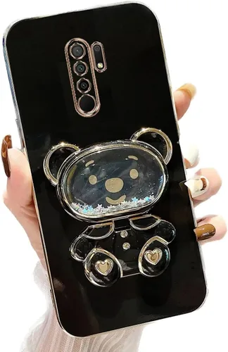 Vista 94 de Miagon Bear - Funda con soporte para espejo para Xiaomi Redmi A1, Quicksand Glitter Electroplated Soft TPU Protector Slim a prueba de golpes