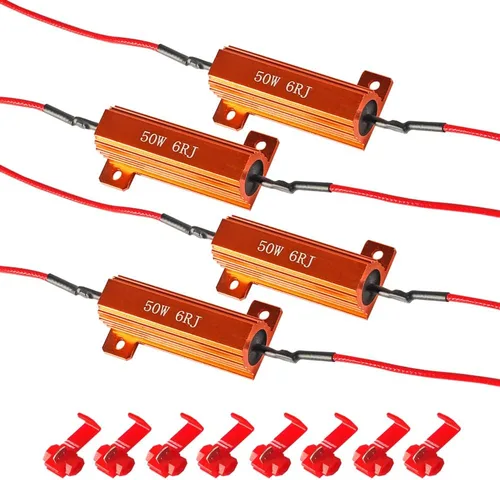 Vista 8 de 4 piezas de resistencias de carga, adaptador parpadeante de resistencia de señal de giro LED con cable y clip, kit de conversión de resistencias