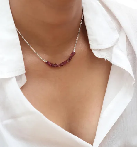 Vista 5 de Gempires - Collar de cristal de amatista morada, regalo de piedra natal de febrero, hipoalergénico de 18 pulgadas, joyería chapada en plata