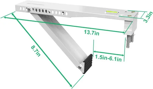 Vista 2 de Forestchill Soporte de aire acondicionado de ventana, soporte ligero de hasta 88 libras, soporte universal de ventana de CA, compatible