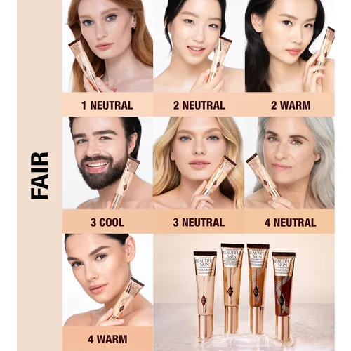 Vista 3 de Charlotte Tilbury Base de Maquillaje Beautiful Skin de Cobertura Media Hidratante - Maquillaje Líquido Edificable para Brillo Instantáneo