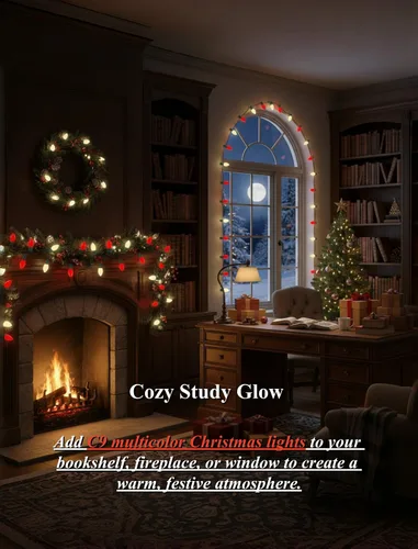 Vista 6 de Luces LED de Navidad rojas y blancas, luces de Navidad vintage C9 de 25 pies para exteriores con 26 bombillas LED, luz de Navidad extensible Luces