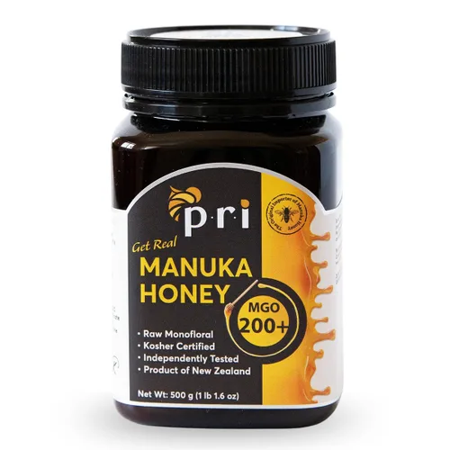 Vista 7 de P.R.I Miel de Manuka MGO 200+, miel monofloral cruda de Nueva Zelanda, procesada en frío y 100% rastreable (250 g/8.8 oz)