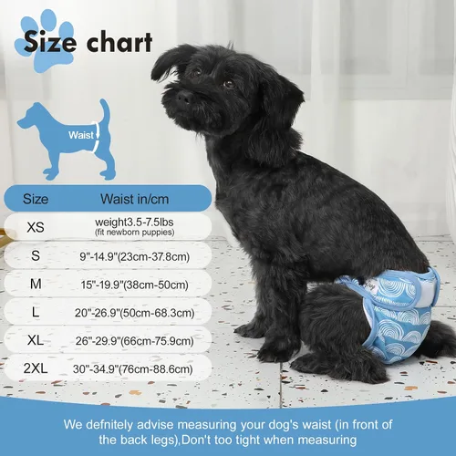 Vista 2 de JoyDaog Pañales para perras para perros pequeños, paquete de 4, reutilizables, lavables, de primera calidad, para cachorros, para calor