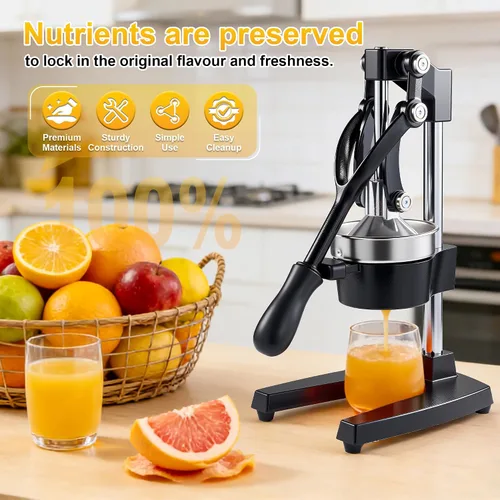 Vista 2 de Exprimidor de hierro fundido,Exprimidor comercial de la prensa de la mano,Cítricos de encimera de servicio pesado para jugo de limón naranja fresco
