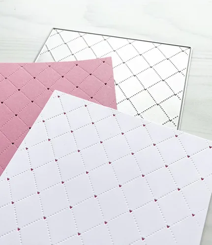 Vista 5 de hinana Troqueles de metal rectangulares con agujero de corazón, agujero de rombo con fondo rectángulo, plantillas cortadas para álbumes de recortes