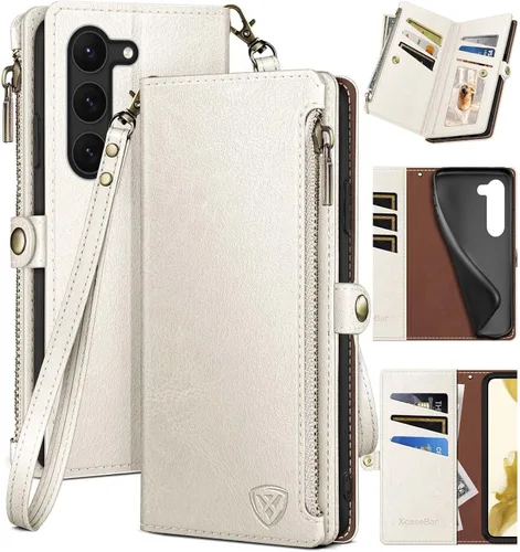 Vista 12 de XcaseBar Funda tipo cartera para Samsung Galaxy S23 Plus con cremallera 【Bloqueo RFID】 Titular de la tarjeta de crédito, Libro de folio con tapa