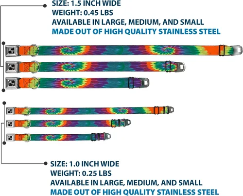 Vista 3 de Buckle-Down Collar de perro hebilla cinturón hebilla abajo Tie Dye 9 a 15 pulgadas 1.0 pulgadas ancho