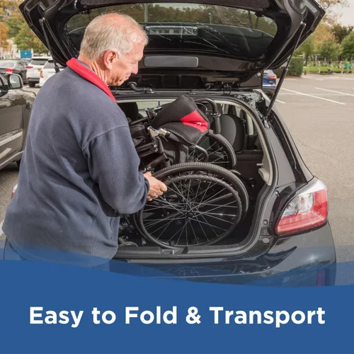 Vista 3 de Journey SoLite C2 Silla de ruedas ultraligera para adultos y personas mayores - Silla manual portátil plegable de 250 libras de capacidad - Marco
