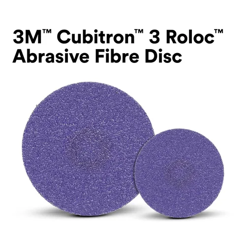Vista 2 de 3M Cubitron II Roloc Disco de fibra, 786C, 33389, 3 pulgadas, grado 36+