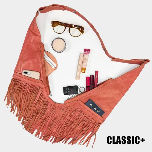 Vista 2 de SASH Bolso bandolera de piel coral, Merlot