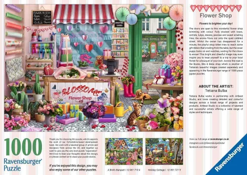 Vista 6 de Ravensburger Blossoms Flower Shop - Rompecabezas de 1000 piezas para adultos