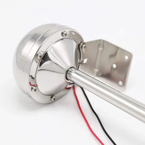 Vista 6 de cuerno eléctrico del coche 12V 165DB de un solo tubo 304 cuerno de acero inoxidable corneta bocina de barco eléctrico marino solo trompeta altavoz