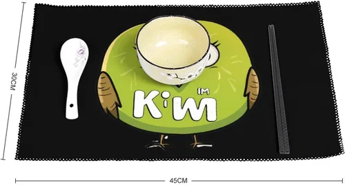 Vista 2 de Funny Kiwi Bird Placemats Set of 6 Resistant Table Mats Washable Place Mats for Dinner Party Table Decoration