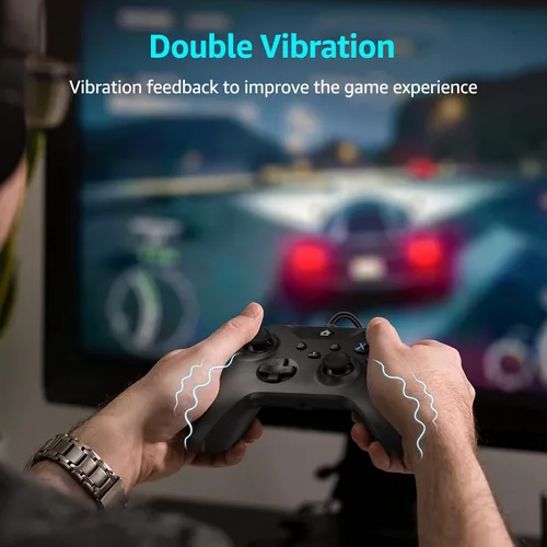Vista 5 de IWGAME Wired Controller for X-BOX/PC, Hall Effect Joysticks&Triggers Gamepad with Turbo, 3.5mm Headphone Jack/Dual Vibration, Compatible with X-BOX