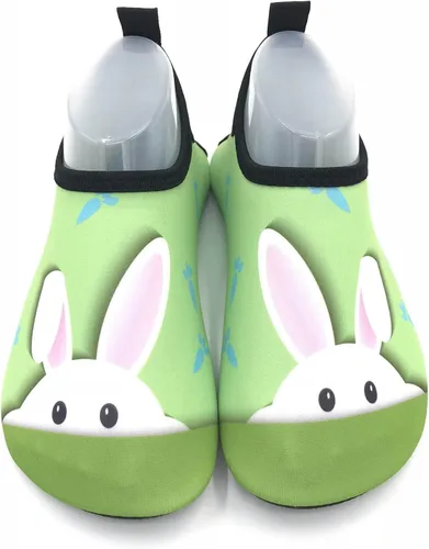 Vista 2 de Zapatos de agua para niños y niñas, calcetines de agua de secado rápido, descalzos antideslizantes (bebépequeño (verde, 4-4.5 años)