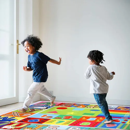 Vista 8 de IMIKEYA Alfombra educativa para niños, colección de juegos ABC, números y formas, alfombra de juego para niños, alfombra de juego para sala