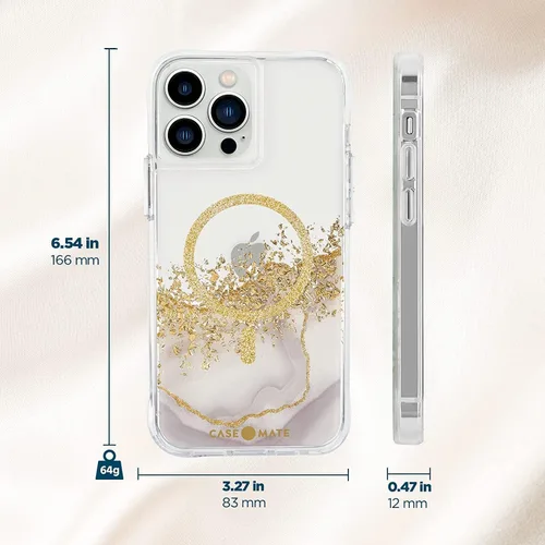 Vista 10 de Case-Mate - Karat Marble - Funda MAGSAFE para iPhone 13 Pro Max - Compatible con accesorios MAGSAFE y carga - Protección contra caídas de 10 pies