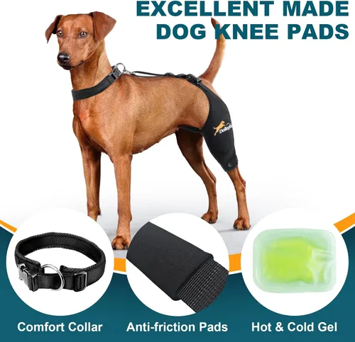 Vista 5 de Rodillera para Perro Dollephi para Pierna Trasera Desgarrada ACL, Compresa Caliente/Fría para Luxación de Rótula u Osteoartritis, Lesiones