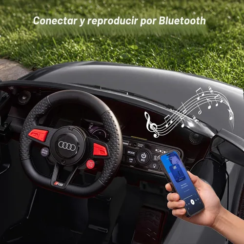 Vista 6 de Audi TTRS - Auto de paseo con licencia de 12 V para niños pequeños de 1 a 3 años con control remoto Negro