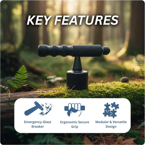 Vista 3 de SmartstickX Mango en forma de T para bastón de autodefensa, agarre mejorado, soporte mejorado para caminatas largas, ajuste duradero y cómodo