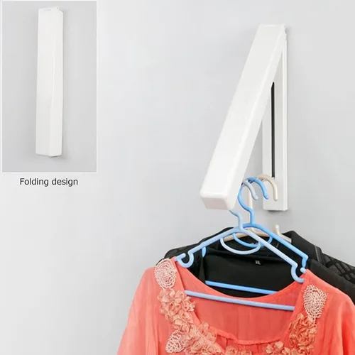 Vista 3 de Tendedero de secado para montaje en la pared, fácil de instalar, plegable, estante de secado plegable, perchero para colgar ropa, percha para ropa