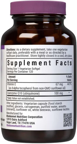 Vista 2 de BlueBonnet Cápsulas blandas vegetarianas CoQ-10, 100 mg, 120