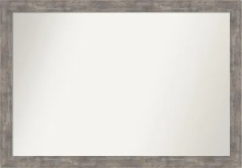 Vista 135 de Amanti Art Silver Bathroom Mirror for Over Sink, 26x45 Custom Made Marred Pewter Rectangle Vanity Mirror, Oversize Casual Wood Frame, Hangs Estaño